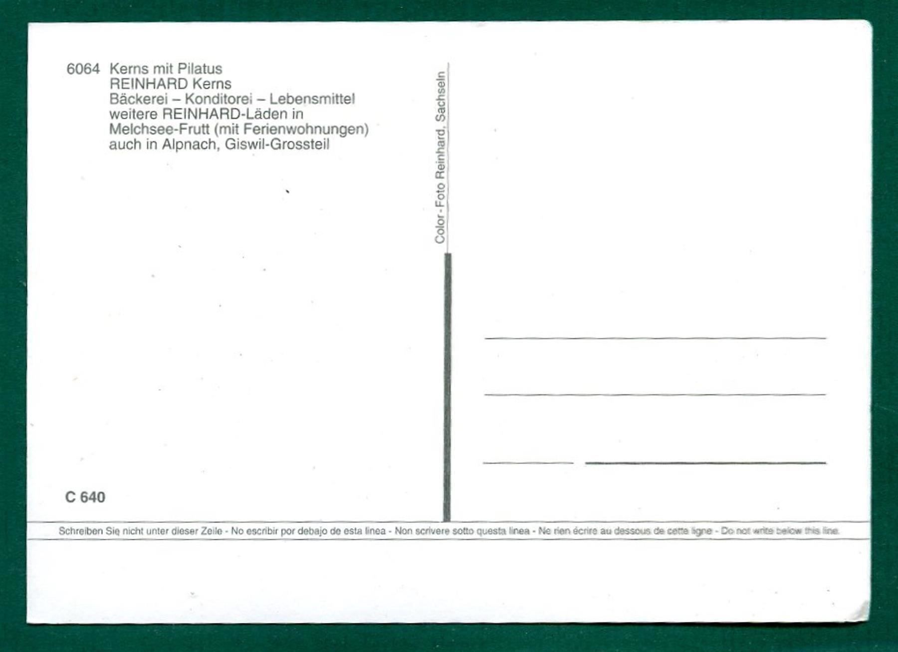 Cartoline postali: Kerns mit Pilatus, ungelaufen, Grossformat, ca. 1981 – Usato da Sargans venduto da Hausi1951 1