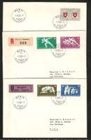 1950 : Pro Patria Serie auf 3 FDC, KP 225.--