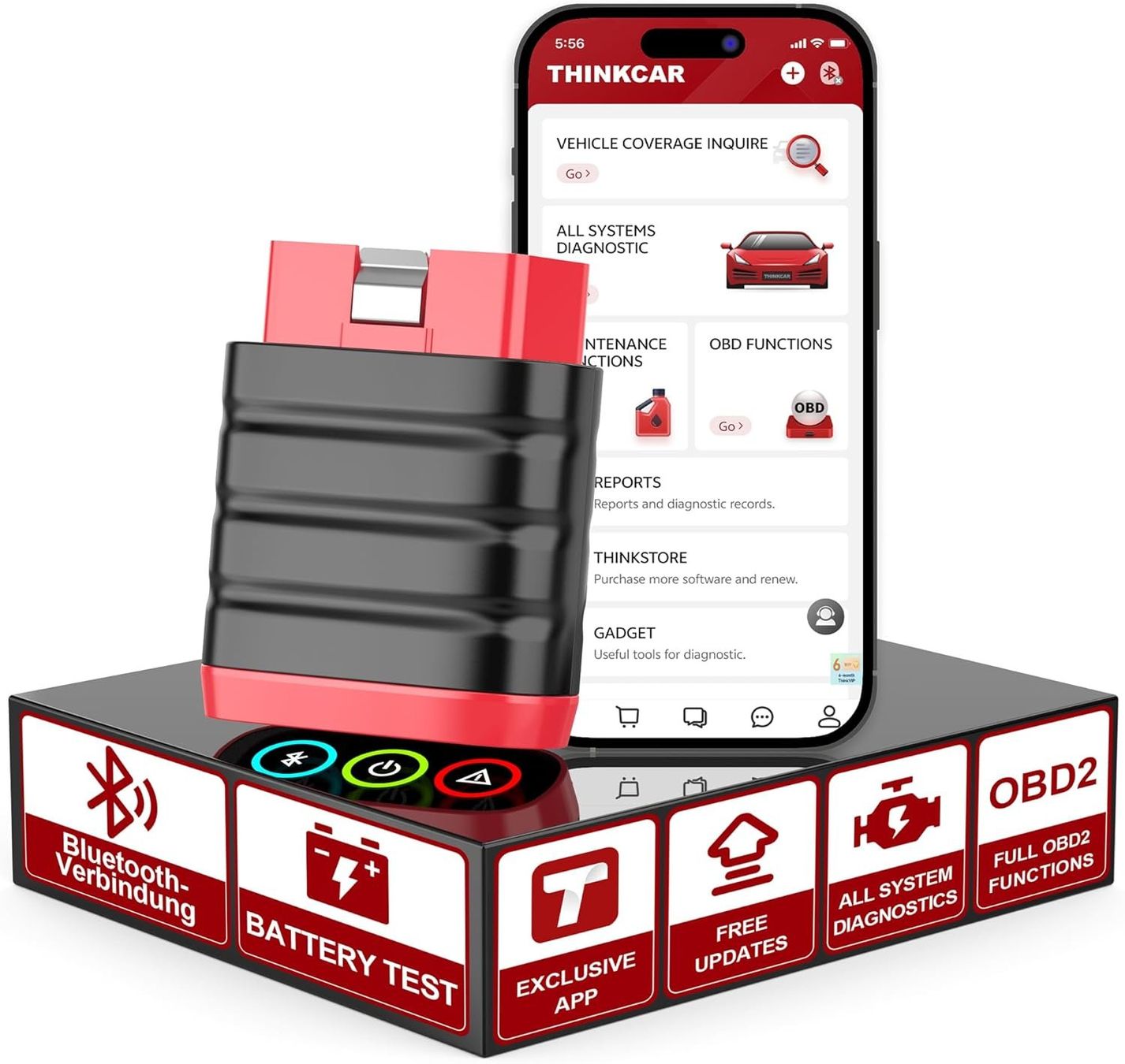 Laufwerke & Adapter: OBD2-Bluetooth-Diagnoseadapter für iOS & Android – Neu und originalverpackt aus Schaffhausen von smarastore