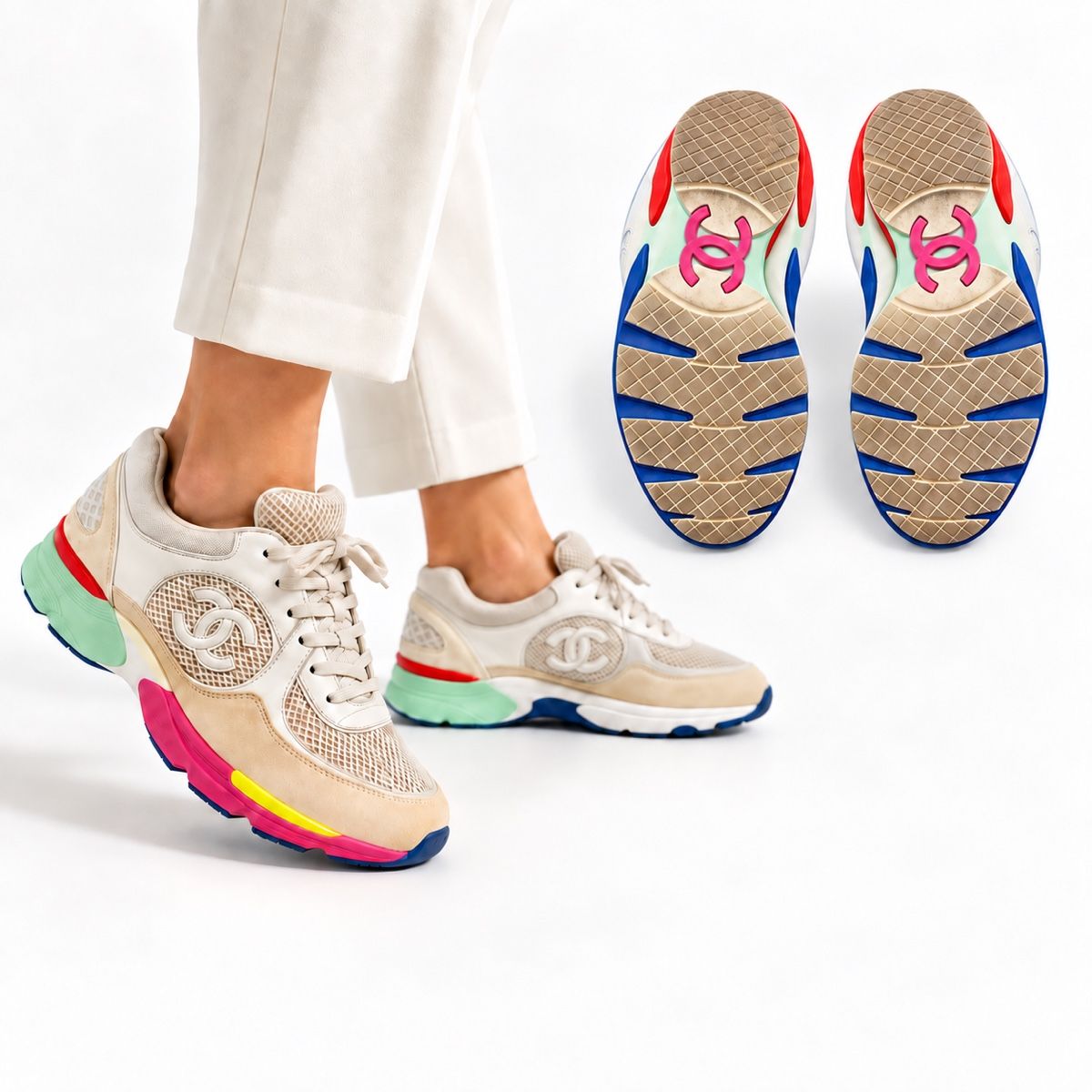 Chanel Scarpe da donna: Baskets Chanel multicolores modèle sneaker – Nuovo (secondo la descrizione) da Préverenges venduto da nad_tm7g