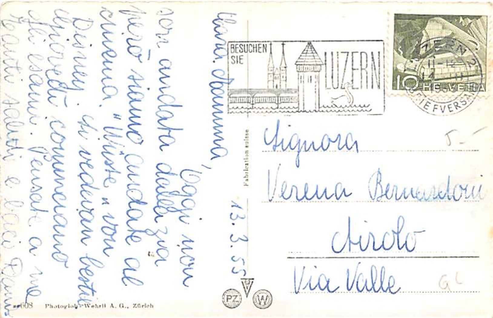 Cartoline postali: Glarus, Hotel Glarnerhof, Volksgarten – Usato da Ottikon b.Kemptth. venduto da Neptun1974 1