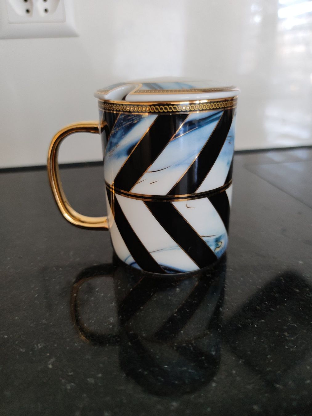 Tassen: Tasse Teetasse Gold Blau – Gebraucht aus Bern von Maronn 1
