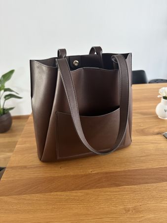 Handtasche Even&Odd braun mit Druckknopf guter Zustand
