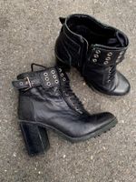 Bottines rock en faux cuire noir