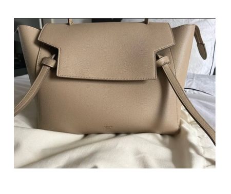 Celine Belt Leder Handtaschen in Taupe