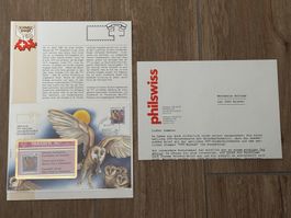 Taxcard mit Briefmarke Schleiereulen 1991