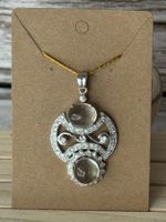 Vintage - Silber Anhänger Bergkristalle und Topase