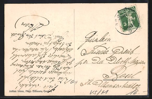 Cartoline postali: Montana s. Sierre, Arrivée au Chalet en – Usato da Berlin venduto da bartko-reher 1