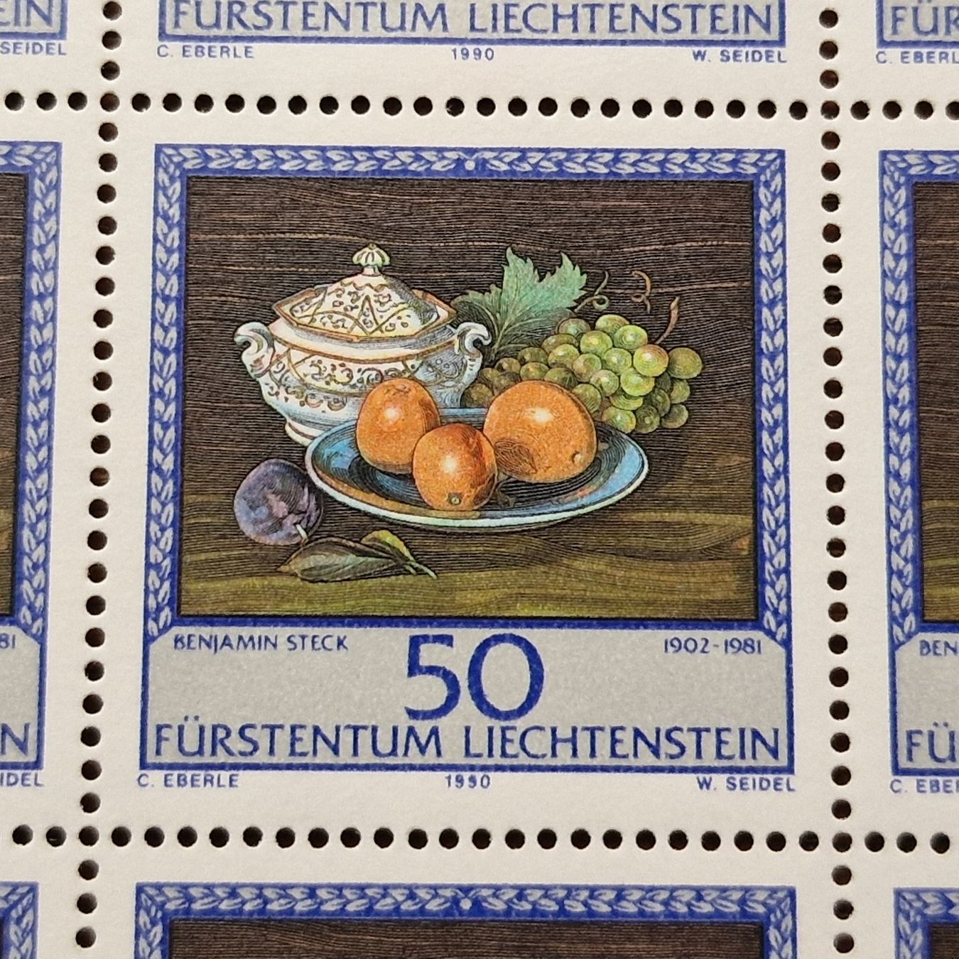 Tutti i francobolli: FL 1990 Serie Bogen "Maler aus Liechtenstein" postfrisch – Nuovo (secondo la descrizione) da Aesch LU venduto da briefmarken.uray 4
