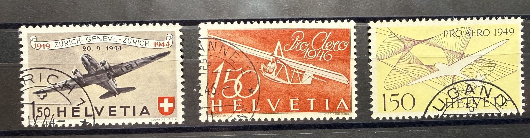 Tutti i francobolli: F40 + 41 + 45  Lot 3 Stück SBK 110.- – Usato da Steinhausen venduto da yukon26