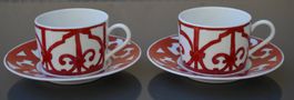 Hermès Balcon  2 Tassen + Untertassen / 2 tasses + soucoupes