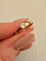 Ring Mondstein 925 Silber gold Stapelring fein rund 52