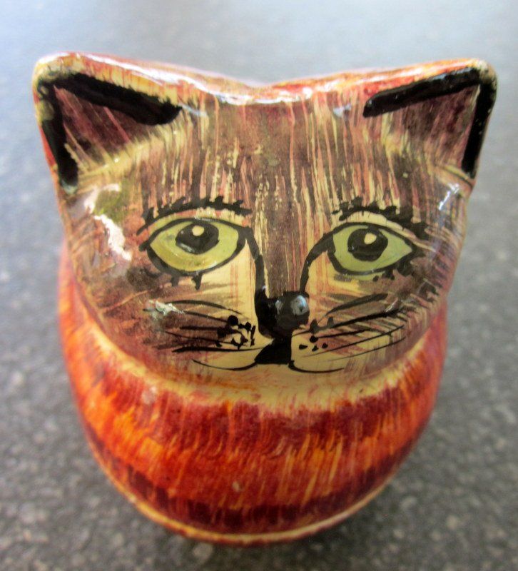 Statuette: Dose Katze aus Papiermache – Usato da Bischofszell venduto da Pfau0 3