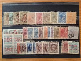 Spanische Kolonien Briefmarken*/o auf Karte F6 gem.Bilder