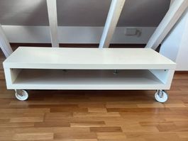TV-Möbel weiss auf Rollen mit Ablage gebraucht
