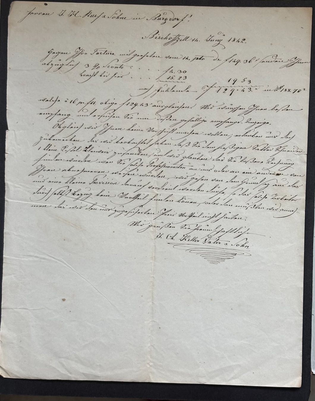 Documenti: HISTORISCHES HANDSCHRIFTLICHES DOKUMENT VON 1842 – Usato da Ostermundigen venduto da wini63 1