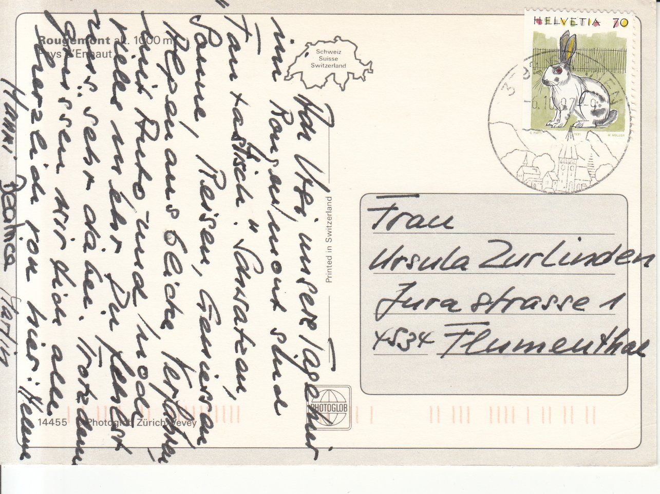 Cartoline postali: Rougemont 1997 – Usato da Bürglen TG venduto da StampGraf 1