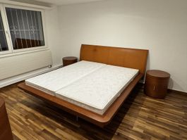 Design-Doppelbett 180x200 Kirschholz inkl. Lattenroste
