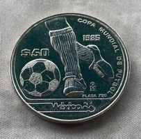 Silbermünze MEXICO - Fussball-WM 1986