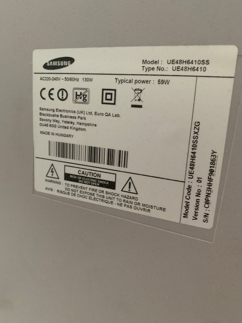 Samsung Televisori: Smart tv 120 samsung – Usato da Volketswil venduto da Gujo 1