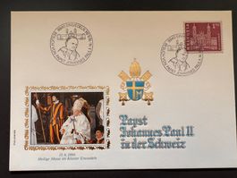 Philswiss Spezialcouvert Papst Paul II in CH 1984  (R582)