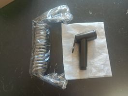 Schwarze Bidet-Handbrause Set mit Spiralschlauch