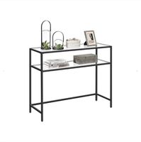 B-Ware Konsolentisch Glas mit 2 Ablagen Schwarz