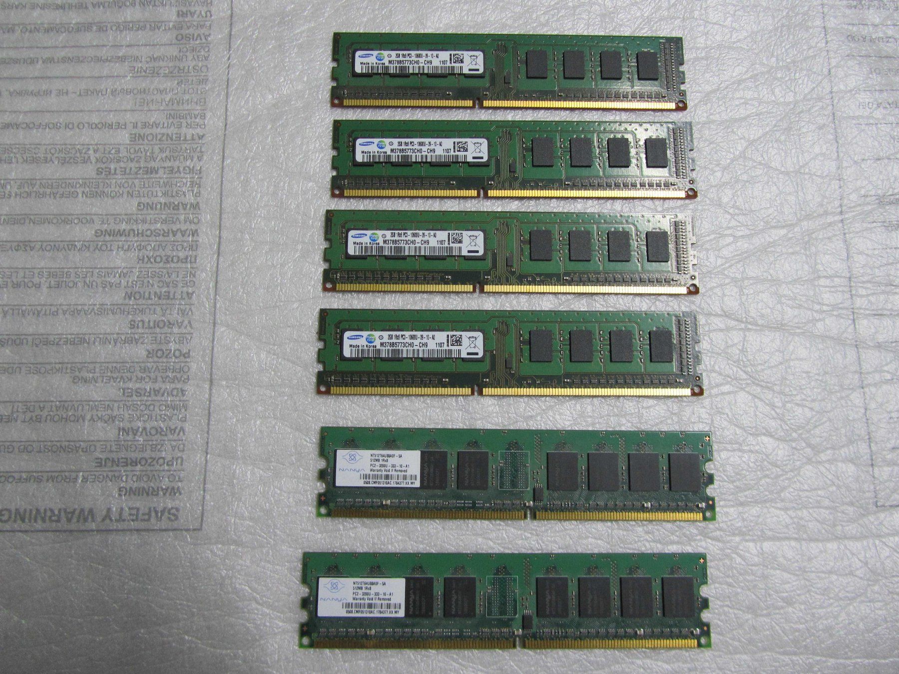 Memory / RAM: 6 x Verschiedene Memory Ram – Gebraucht aus moosseedorf von RTN10 1