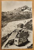 Belvédère Furka Strasse mit altem Postauto um 1930
