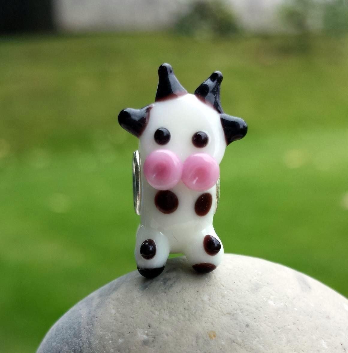 Perle (finte): Lampwork Kuh-Glasperle, Glass Bead – Nuovo (secondo la descrizione) da Langenthal venduto da flowersNbirds 1