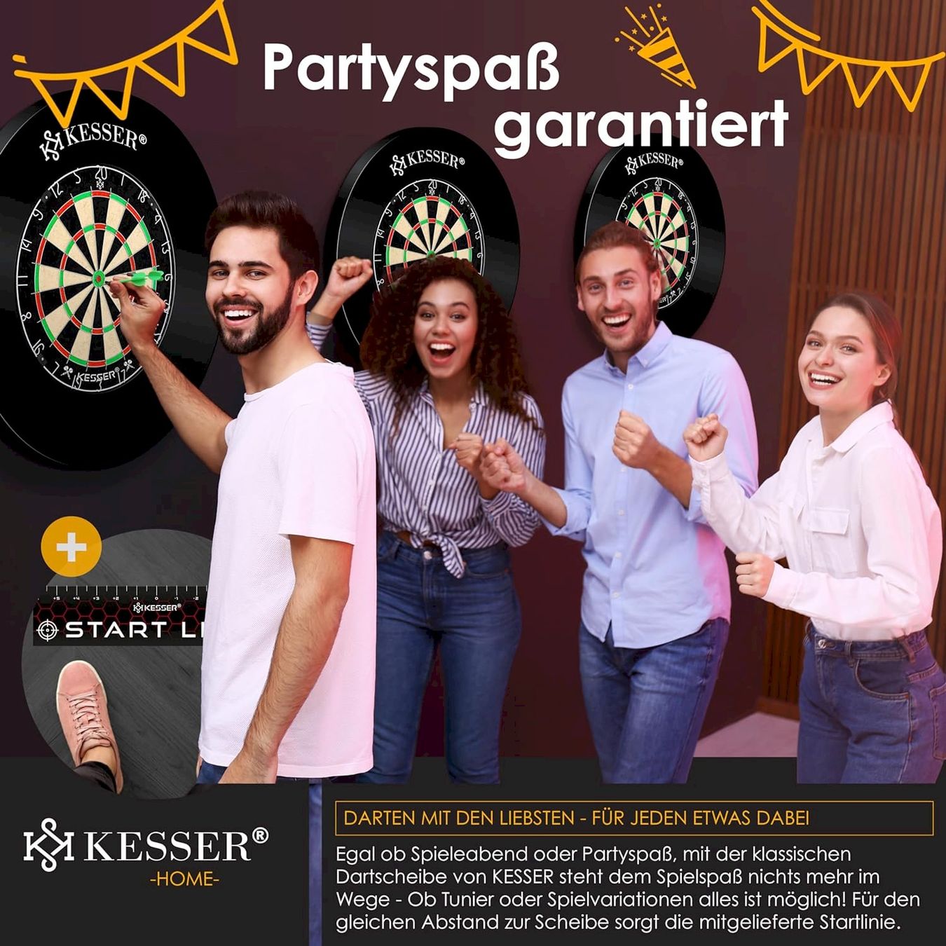 Freccette: KESSER Dartscheibe Steeldarts SET – Nuovo e nell'imballaggio originale da Bottighofen venduto da zaap 2