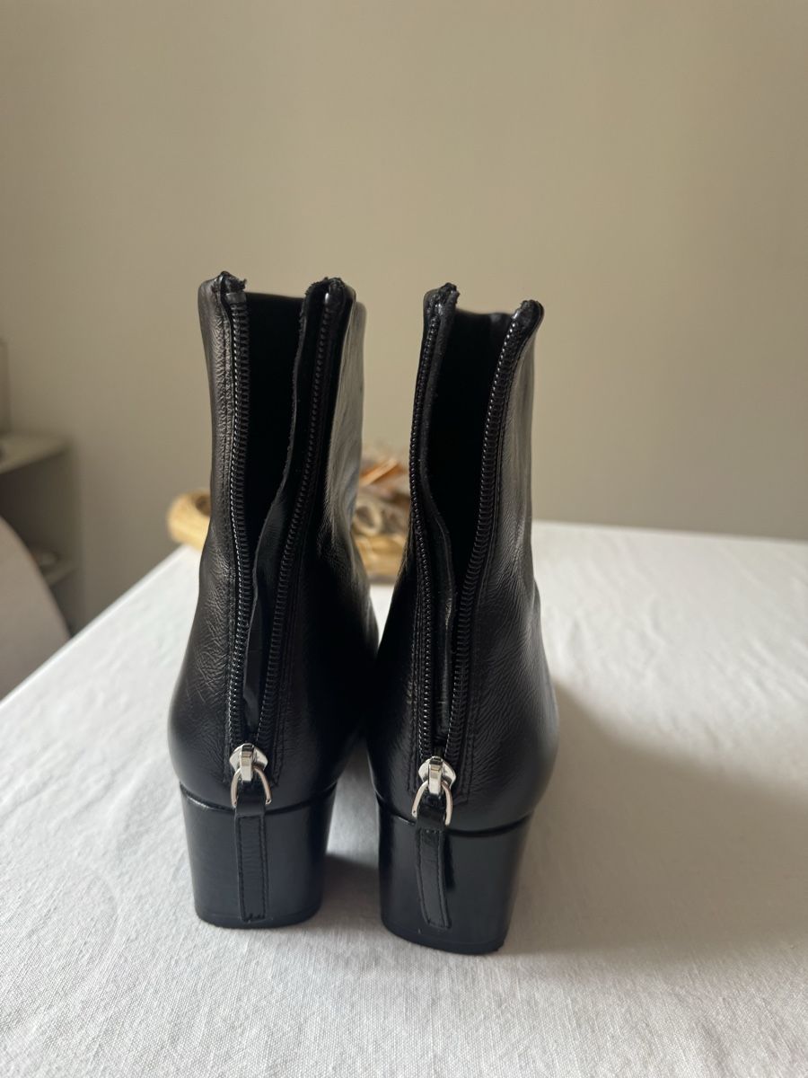 Mango Damenschuhe: Mango leather round toe boot 38 – Gebraucht aus Zürich von Linen218 6