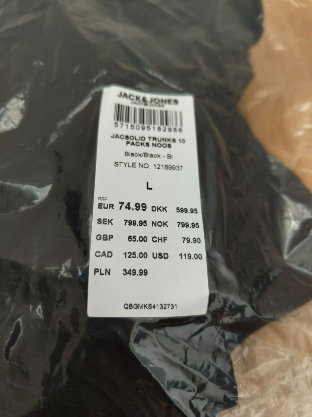 Jack & Jones Sous-vêtements: Jack & Jones Solid 10er Pack Unterhosen Grösse L – Neuf (Voir description) à Schwyz par Balmer92 2