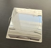 6 Edelstahl Glasuntersetzer mit Halter