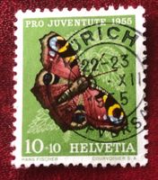 Nr. J 159 Tagpfauenauge GESTEMPELT Zürich 1955   