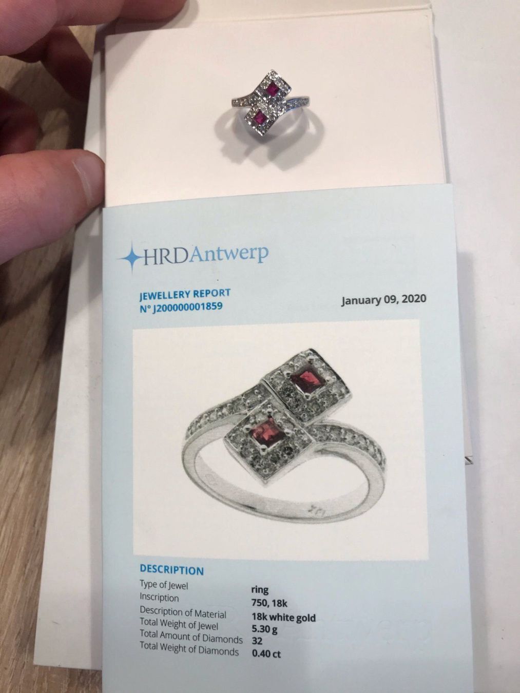 Ringe: Bague en or blanc avec Diamant et Rubis – Neu (gemäss Beschreibung) aus St-Léonard von wric48 4