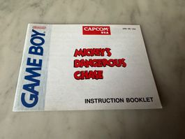 ANLEITUNG FÜR MICKEYS DANGEROUS CHASE NINTENDO GAME BOY