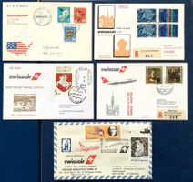 1967 - 92  - 5 Briefe  Erstflug SWISSAIR