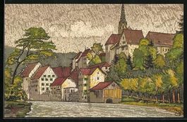 Künstler-AK Baden, An der Limmat