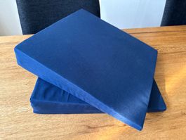 2 Sundo Keilkissen 370 x 370 x 70 / 20 mm blau Bezug abn.