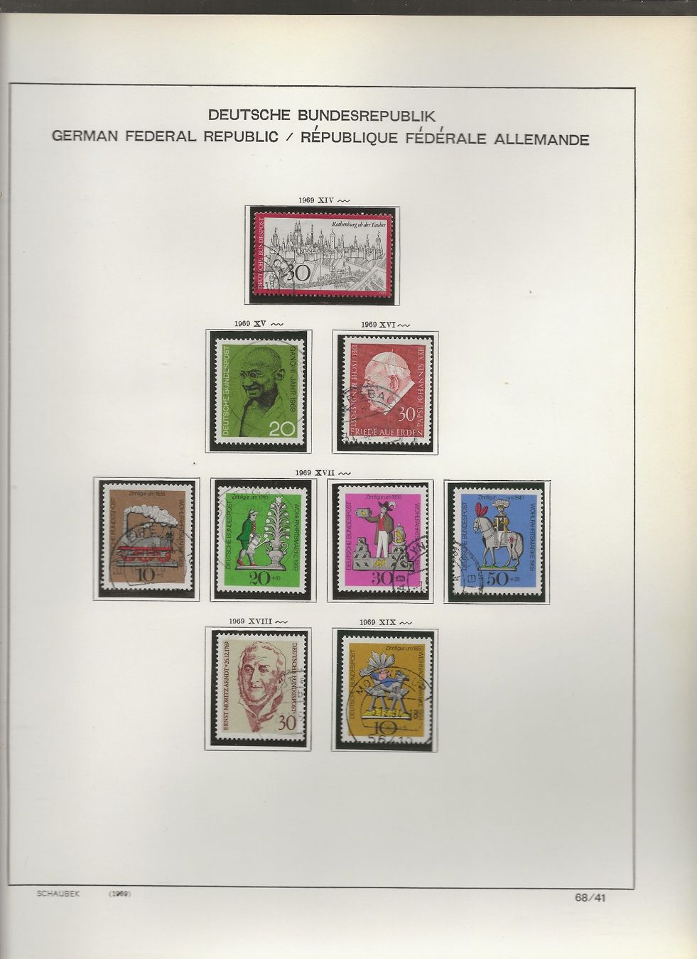 Tutti i francobolli: Marken Deutschland BRD 1968 bis 1972 – Usato da Au ZH venduto da xelagreb01 4