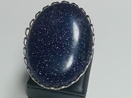 ring antiksilber überzogen,,,glanzig,,mit blaufluss