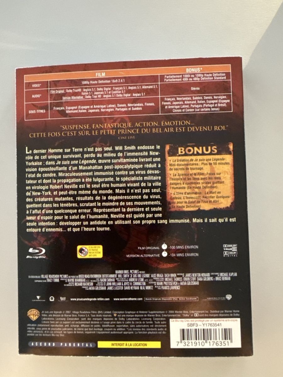 Tous les DVDs: I Am Legend Blu-ray Will Smith French Version New – Neuf (Voir description) à Zürich par nad_s27g 1