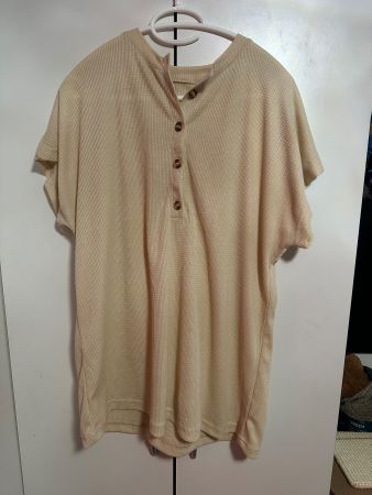 Damen T-Shirt beige Grösse M Waffellook