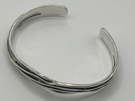 Bracelet jonc ouvert fils entrelacés en Argent 925