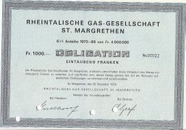 Rheintal. Gas Ges. 1000 Obli  6.5% 1973-88