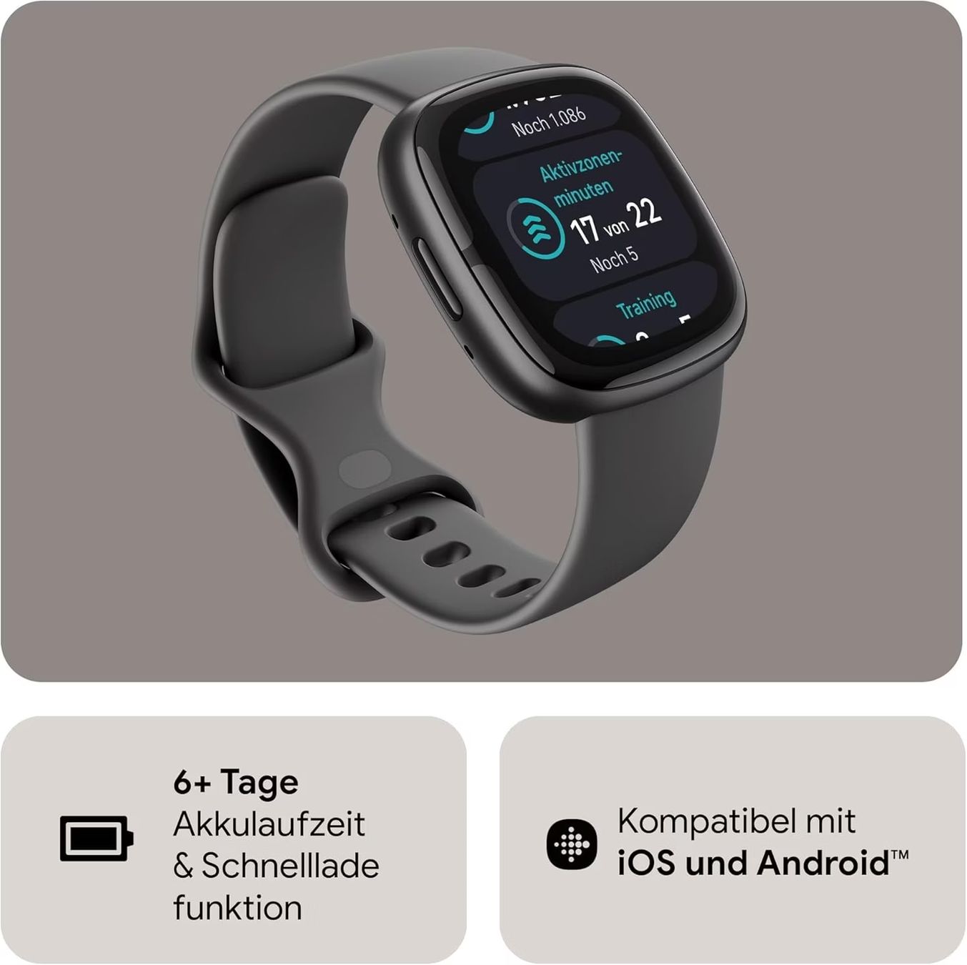 Fitbit Smartwatch: Fitbit Sense 2 Smartwatch Shadow Grey/Graphite NEU und OVP – Nuovo e nell'imballaggio originale da Endingen venduto da Dave0885 6