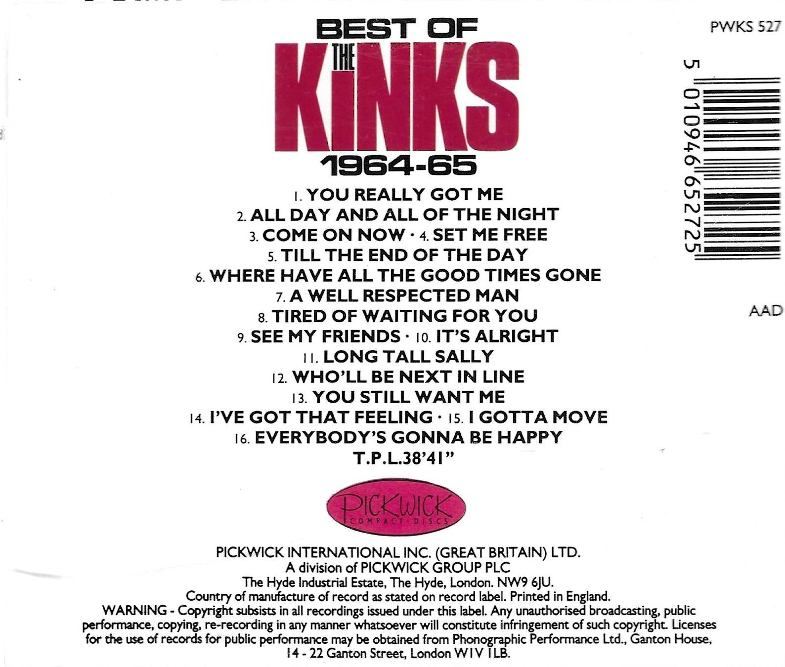 CDs: The Kinks - Best Of 1964-65 – Gebraucht aus Savagnier von Ne2065 1