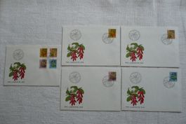 Pro Juventute 1976 5 FDC Satz & Einzelmarken SBK J257 - J260