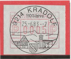 9214 KRADOLF SK80 EVT 02.06.83 auf ATM (FRAMA)